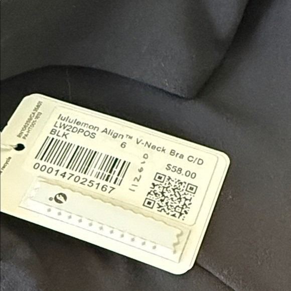 Lululemon Align V-Neck Bra C/D Cup Black size 6 NWT sports bra - Picture 5 of 6